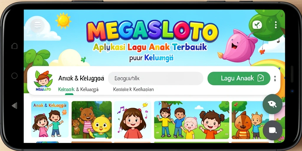 Tampilan antarmuka MEGASLOTO yang ceria dan interaktif untuk anak-anak.